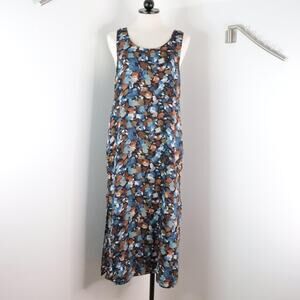 Women's M Vintage 90s Reversible Floral Semi-Sheer Georgette Chiffon Maxi Dress